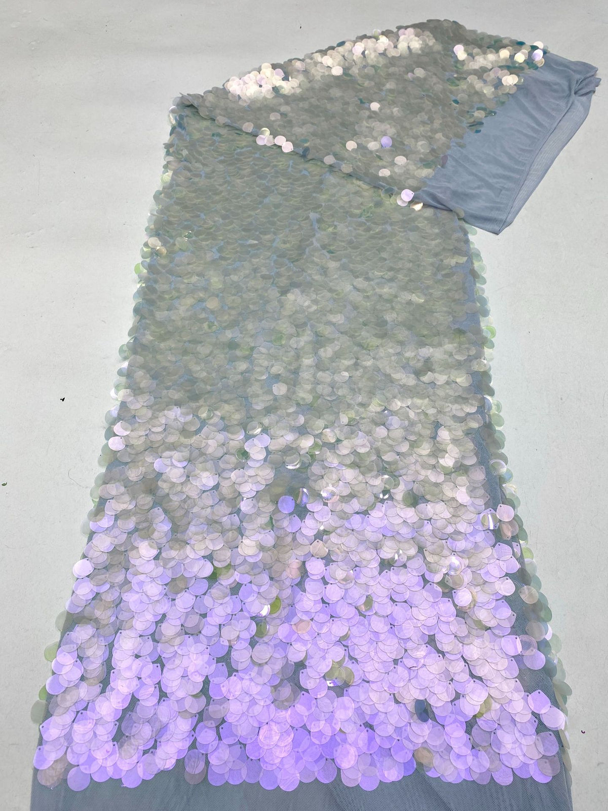 Stretch Mesh with 18mm Shell Sequins — fabric photo 6