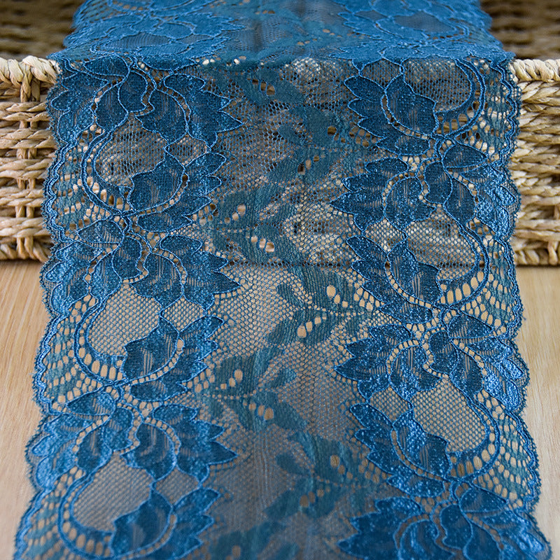 Leaf Double-Scallop Stretch Nylon Lace Trim 18 cm