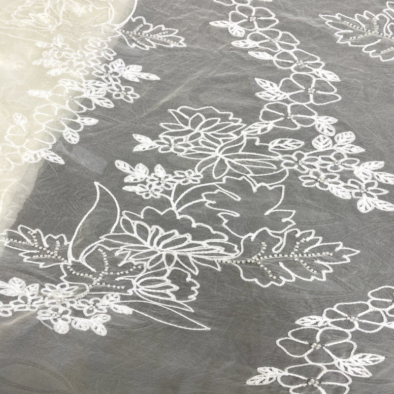 Fluffy Rope Bead Sequin Organza Fabric — fabric photo 4
