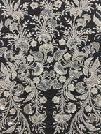 2/4 mm Crystal-Look Sequin Embroidered Bridal Fabric — fabric photo 2