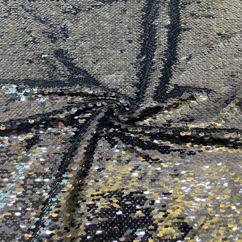 Dense 5mm Sequin Embroidered Mesh Fabric — fabric photo 5