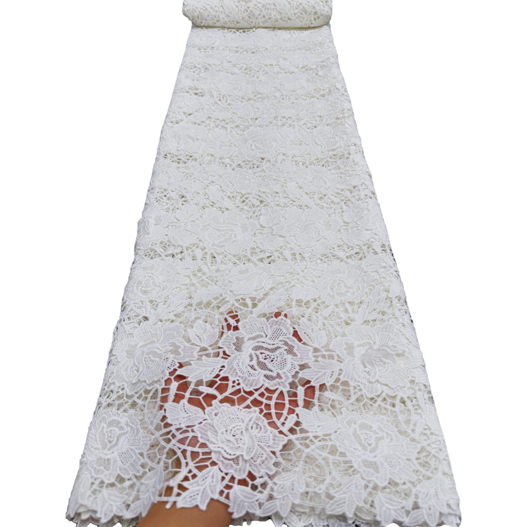 Allover Embroidered Water-Soluble Guipure Lace Fabric — fabric photo 5