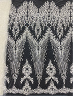 2/4 mm Crystal-Look Sequin Embroidered Bridal Fabric