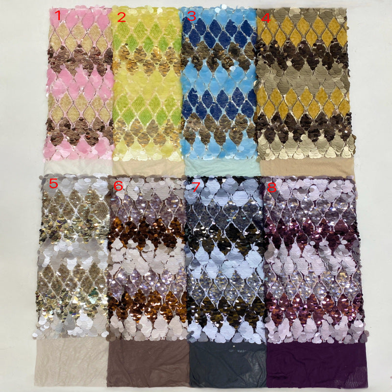 Multisize Sequin Embroidered Stretch Mesh — fabric photo 4