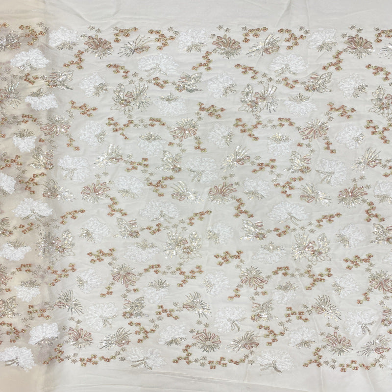 Sequin Embroidered Bridal Fabric – Design 56575 — fabric photo 2