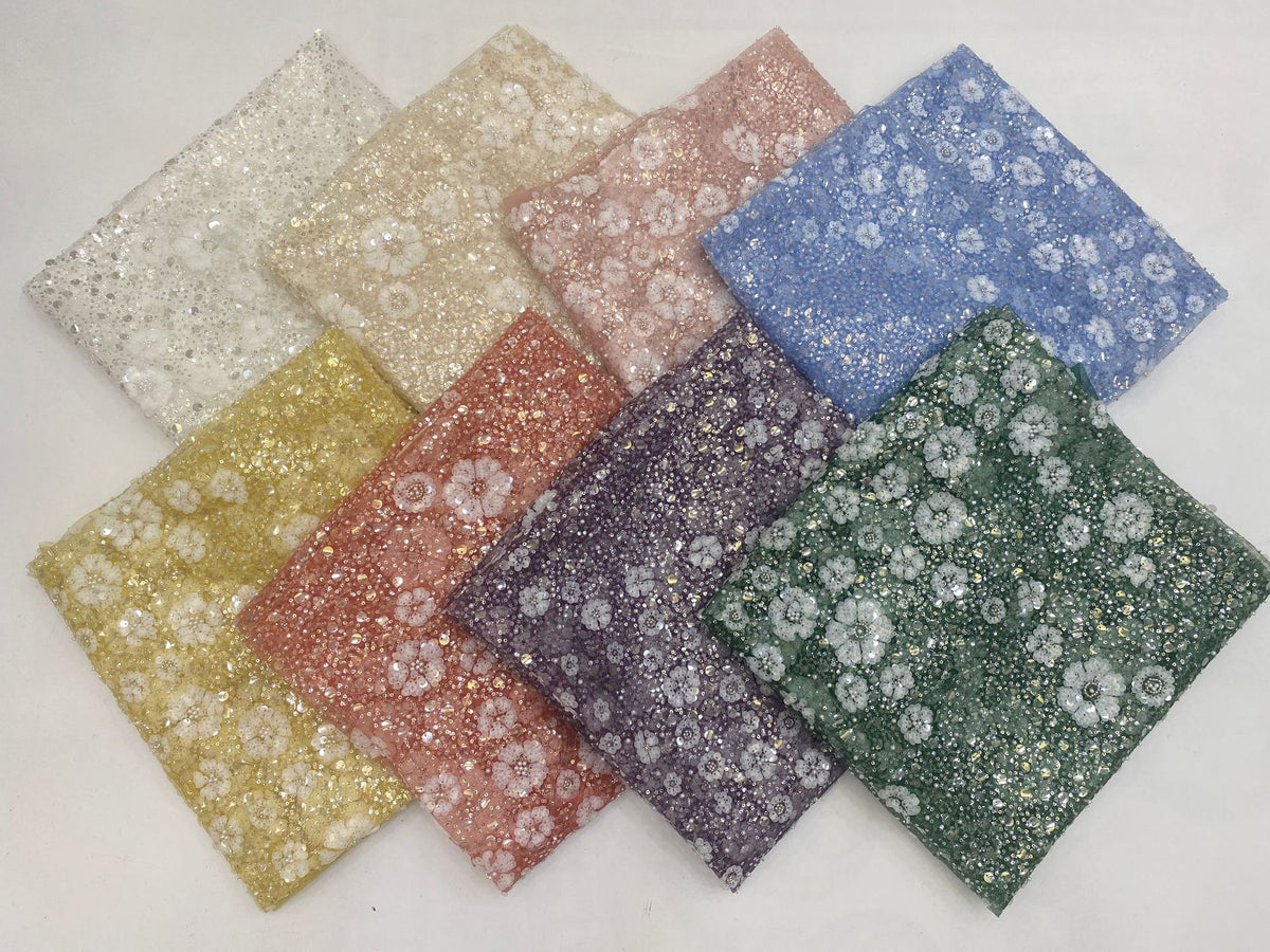 Gradient Foam Bead & 3/7mm Sequin Fabric — fabric photo 5