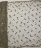 Two-Tone 3/4 mm Crystal-Look Sequin Embroidered Bridal Fabric – Design 61663 — fabric photo 2