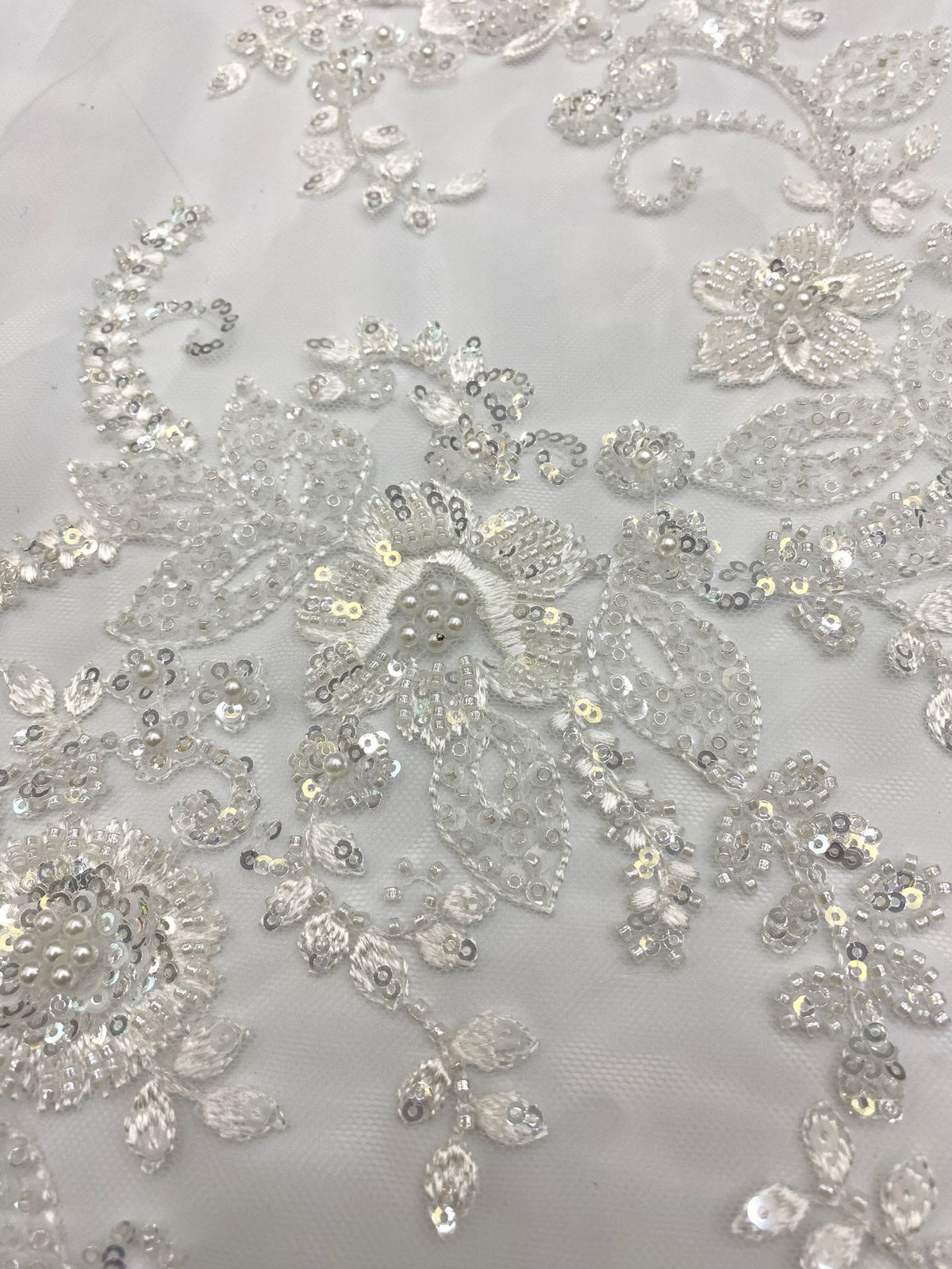 Foam Bead Sequin Embroidery Fabric for Evening Dresses — fabric photo 5