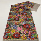 Stretch Mesh with Multicolor Sequin Embroidery