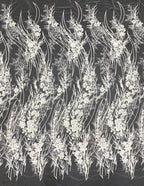 Floral Bead & Sequin Embroidered Bridal Fabric