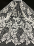 Large Floral Sequin & Laser-Cut Embroidered Lace Fabric — fabric photo 6