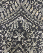 Ornamental Foam Bead & Crystal Sequin Fabric — fabric photo 2