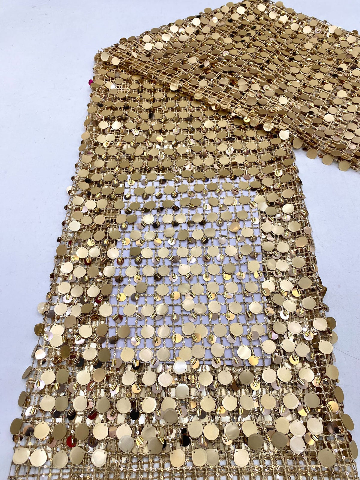 3/9/12/18 mm Sequin Embroidered Bridal Fabric — fabric photo 6