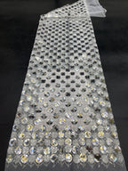 Sequin & Bubble-Bead Embroidered Bridal Fabric – Design 80927 — fabric photo 6