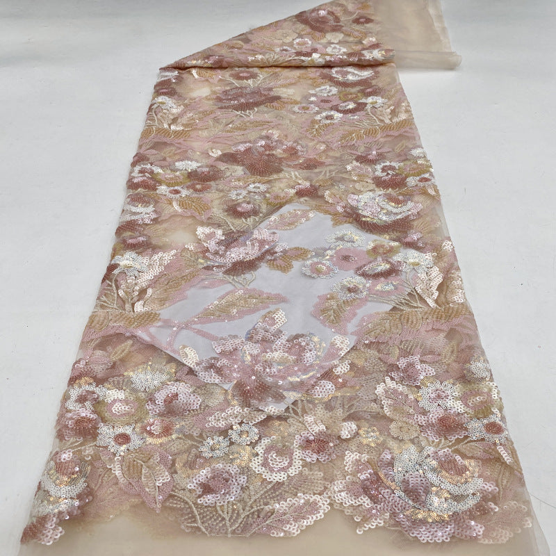 Floral Multicolor Laminated Sequin Fabric — fabric photo 4