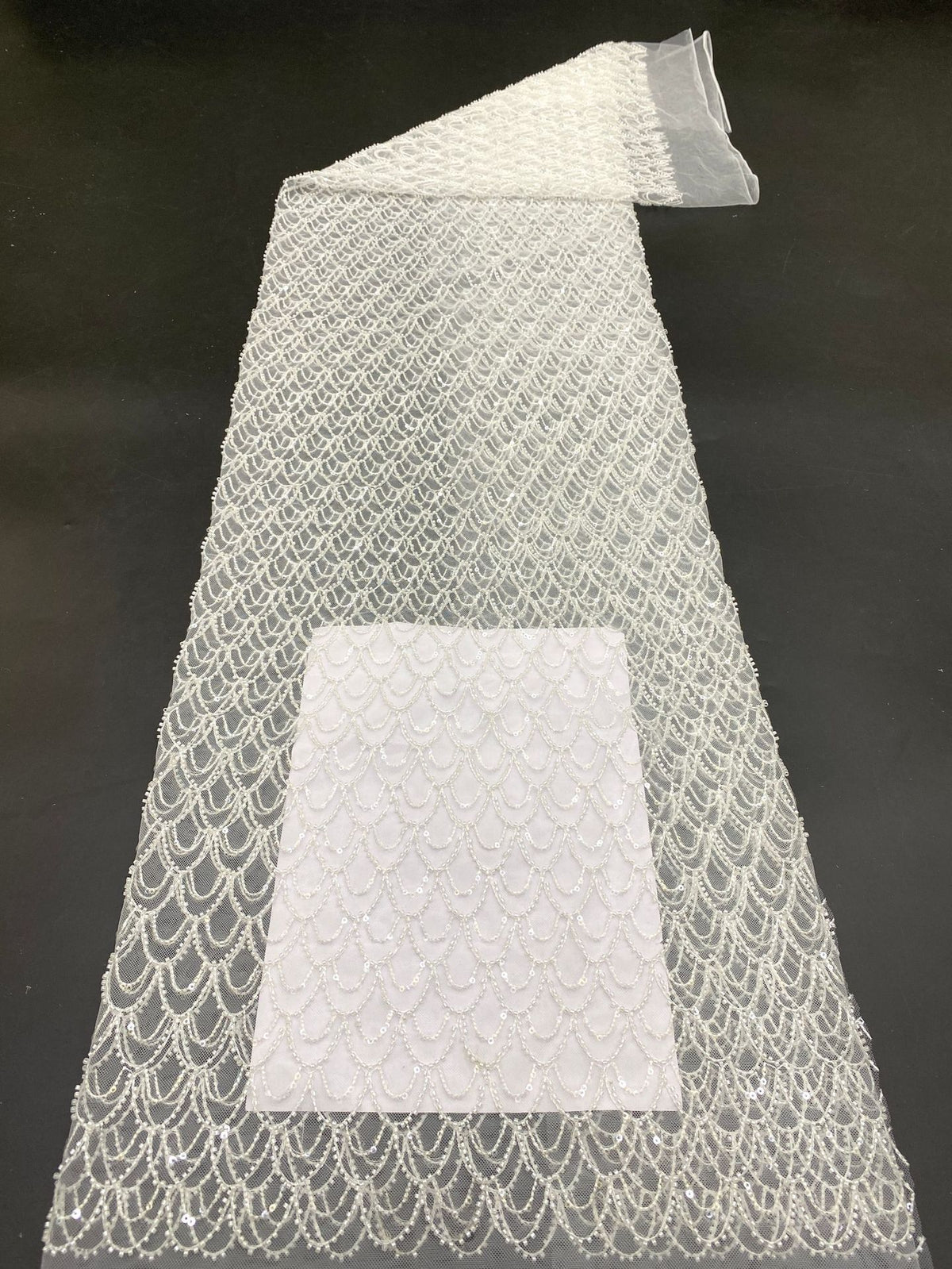 Bead & 3mm Sequin Embroidered Bridal Lace — fabric photo 6