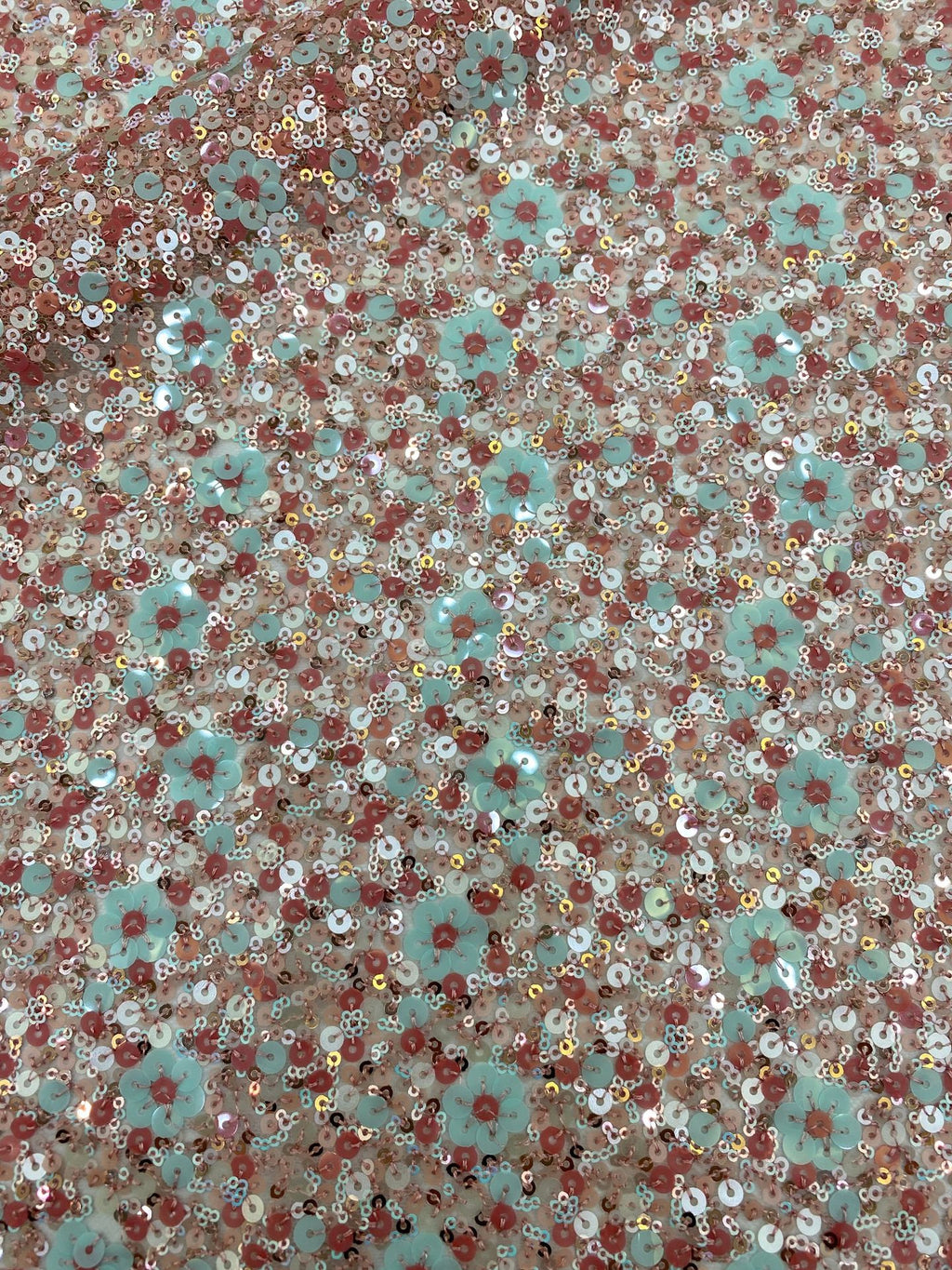 Multicolor Sequin Embroidered Bridal Fabric – Design 51807 — fabric photo 4