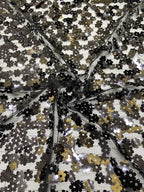 Multicolor Plum Blossom Sequin and Bead Fabric — fabric photo 4
