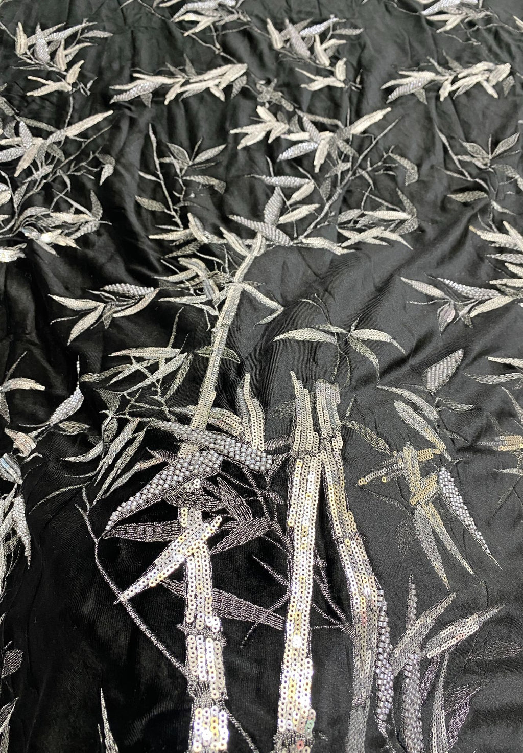 Sequin Embroidered Velvet-Base Fabric – Design 15583 — fabric photo 4
