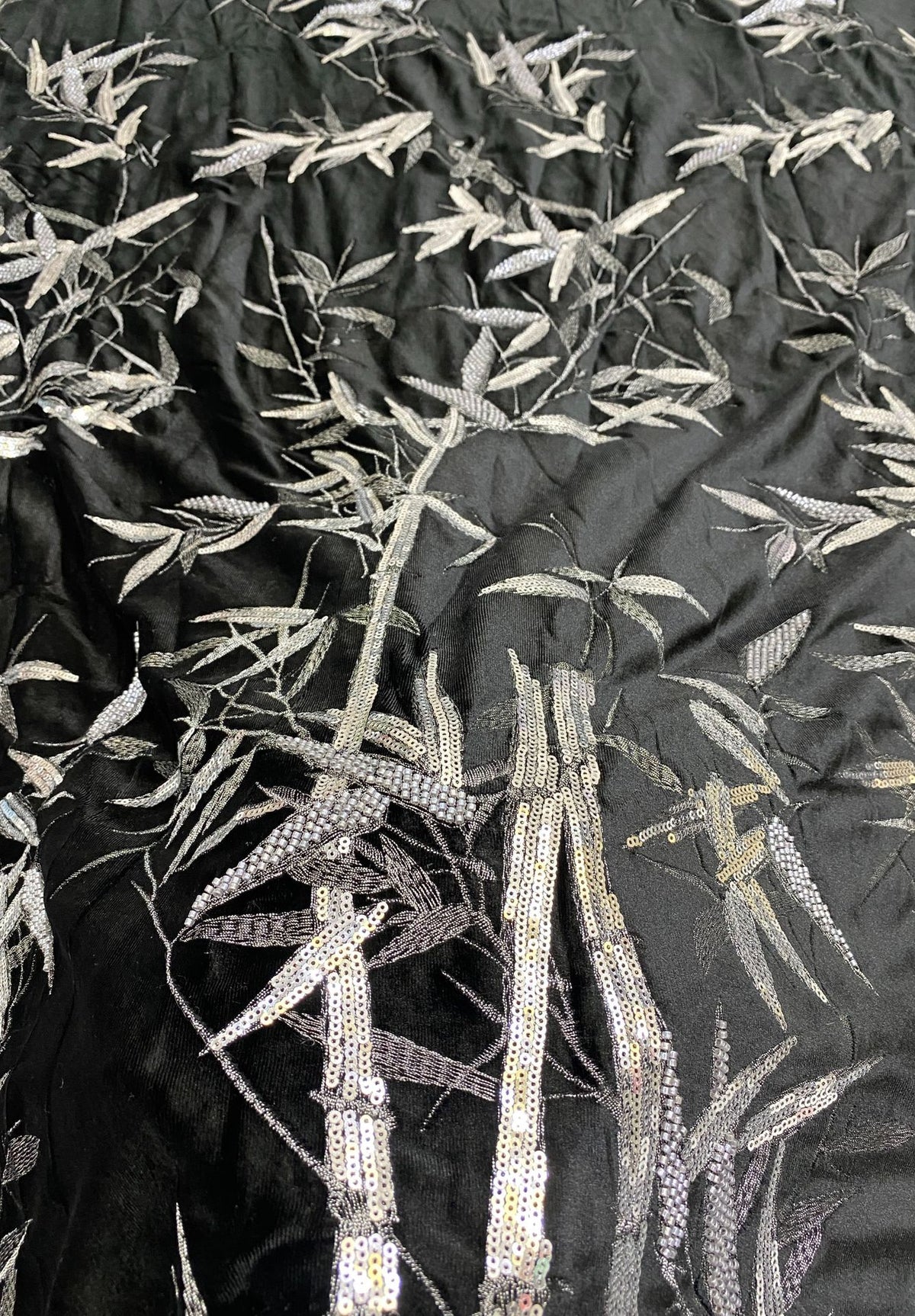 Sequin Embroidered Velvet-Base Fabric – Design 15583 — fabric photo 4
