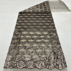 Gray Bead & 3/5mm Sequin Embroidery Fabric