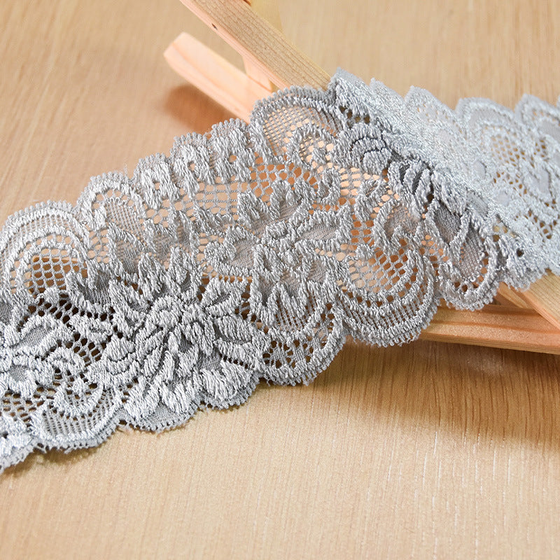 Double-Scallop Picot-Edge Stretch Nylon Lace Trim 7.5 cm — fabric photo 2