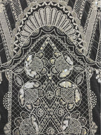 Fine 3/7 mm Sequin & Triple-Bead Embroidered Bridal Fabric — fabric photo 2
