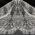 Sequin & Bubble-Bead Embroidered Bridal Fabric – Design 43007