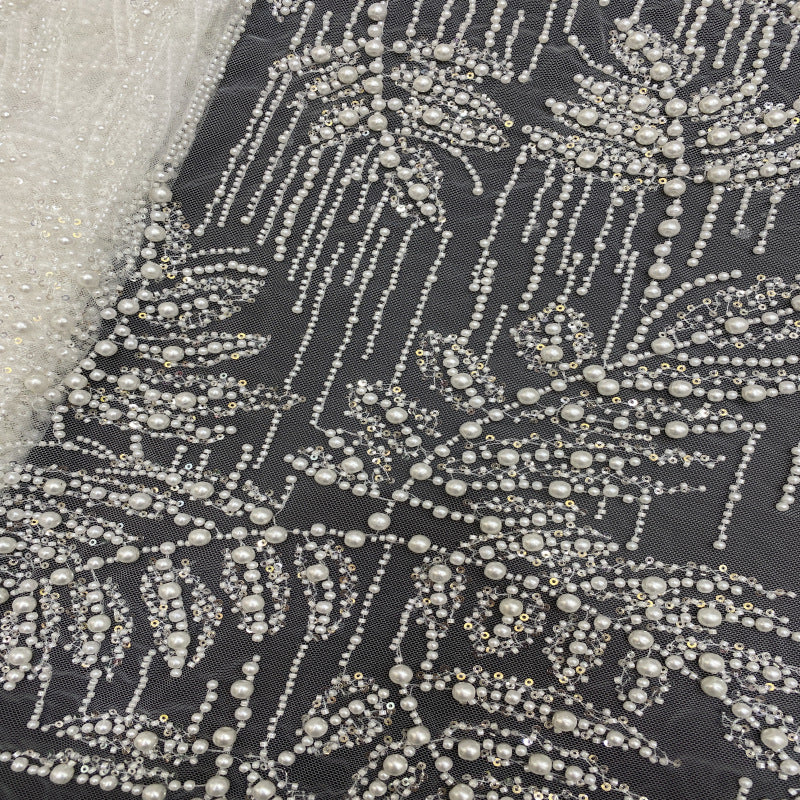 Heavy 4/6/8mm Foam Bead & Sequin Fabric — fabric photo 3