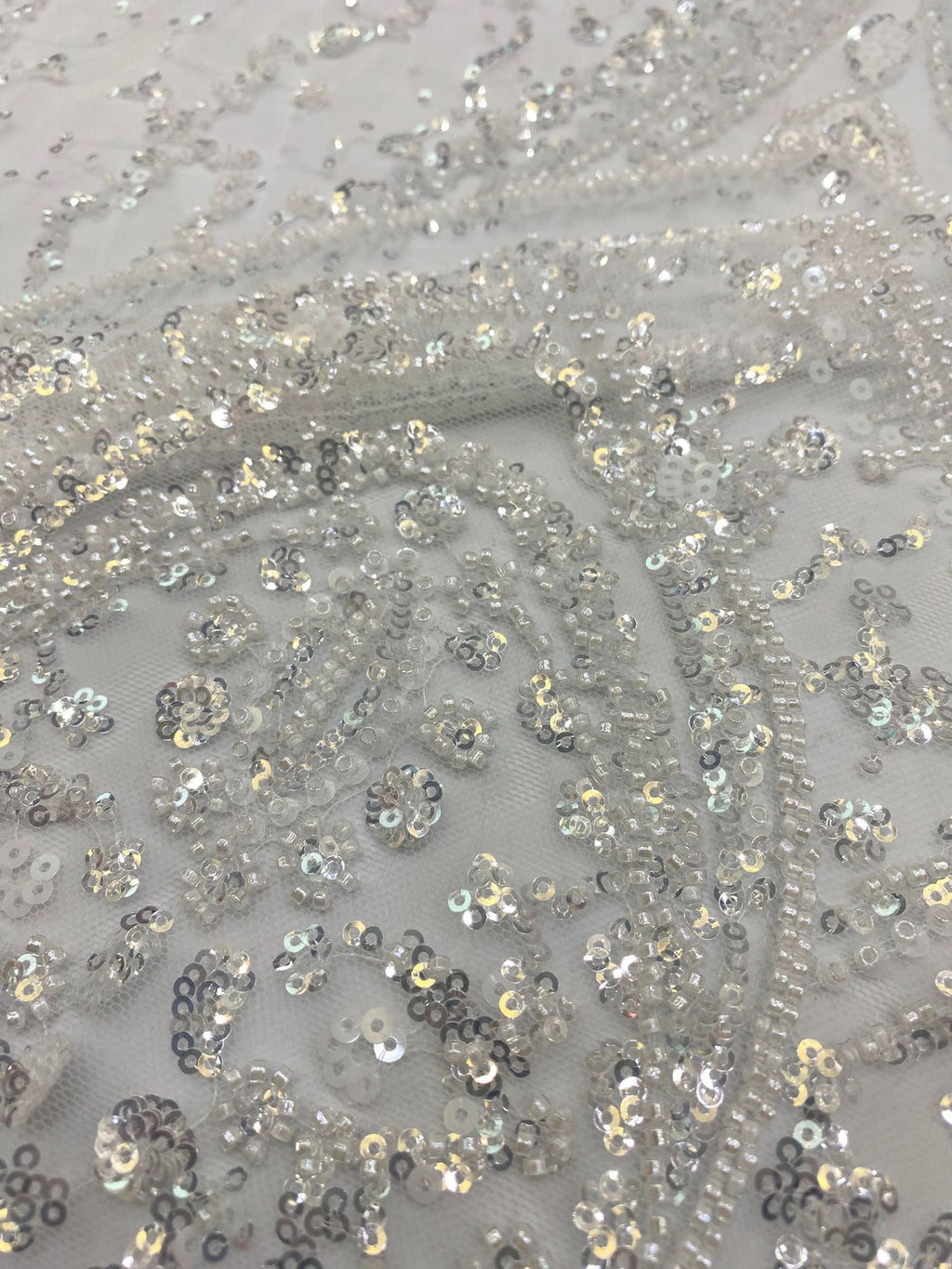 Sequin Embroidered Bridal Fabric – Design 96991 — fabric photo 3