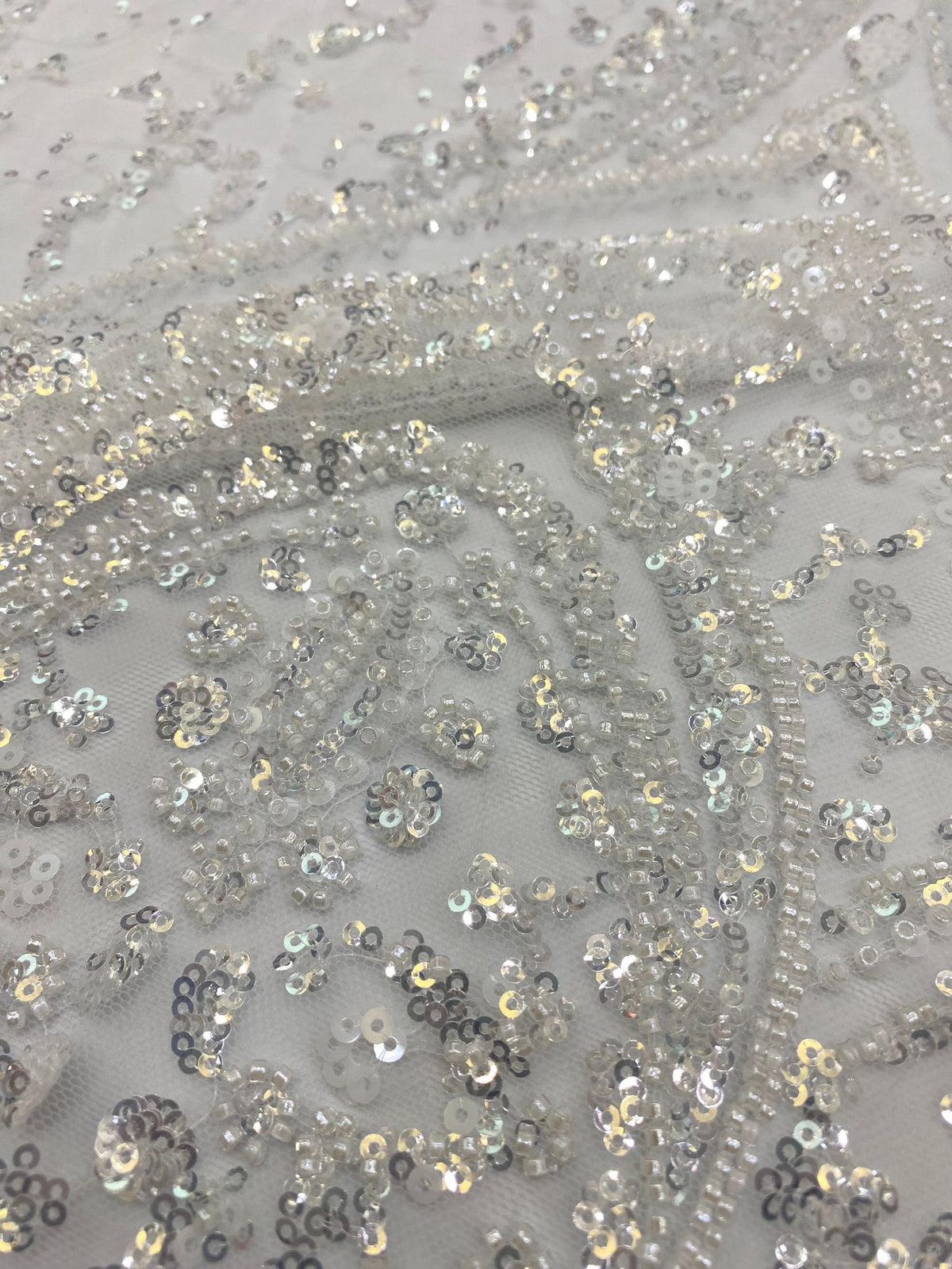 Sequin Embroidered Bridal Fabric – Design 96991 — fabric photo 3