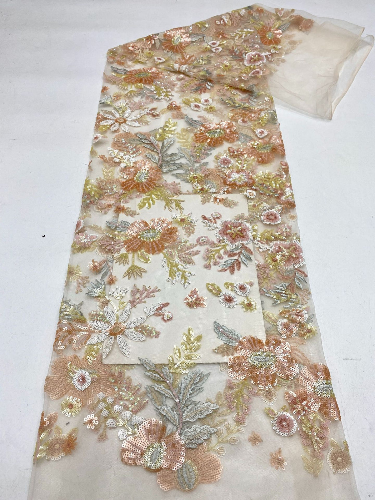 Botanical Colorful Sequin Dress Fabric — fabric photo 6