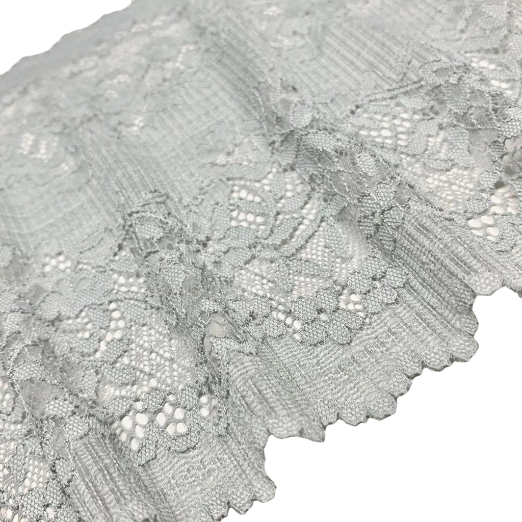Ditsy Floral Double-Scallop Wide Stretch Nylon Lace Trim 22 cm — fabric photo 3