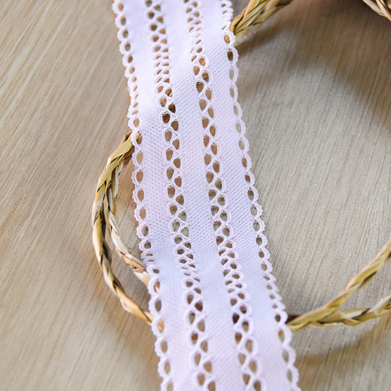 Geometric Double-Scallop Straight-Edge Lace Trim 3.5 cm — fabric photo 2