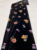 Multicolor Small Floral Sequin Embroidered Velvet-Base Fabric — fabric photo 6