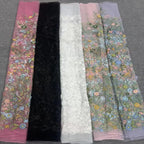 Multicolor Embroidered Bridal Fabric – Design 45567 — fabric photo 3