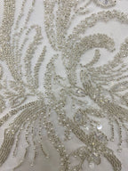 3D Floral Foam Bead & 3/7mm Sequin Bridal Fabric — fabric photo 5