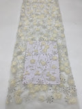 Botanical Sequin Embroidered Bridal Fabric – Design 52831 — fabric photo 6