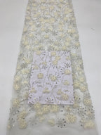 Botanical Sequin Embroidered Bridal Fabric – Design 52831 — fabric photo 6