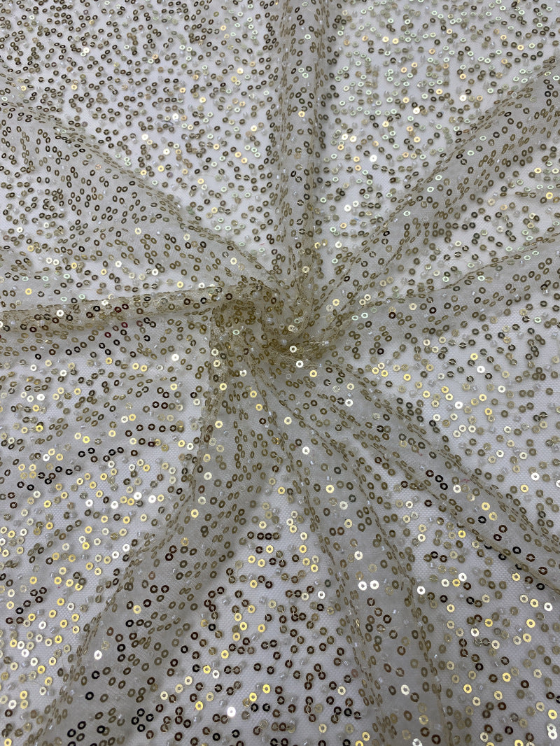 Sequin and Bead Embroidered Mesh Fabric — fabric photo 4