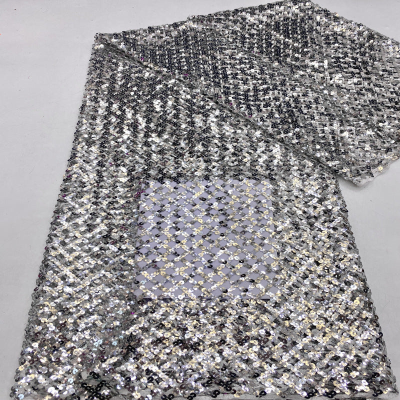 Water-Soluble Cutwork 7mm Sequin Embroidery Fabric — fabric photo 5