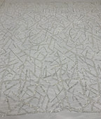 Triple-Bead Embroidered Fabric with 3 mm Crystal Sequins — fabric photo 2