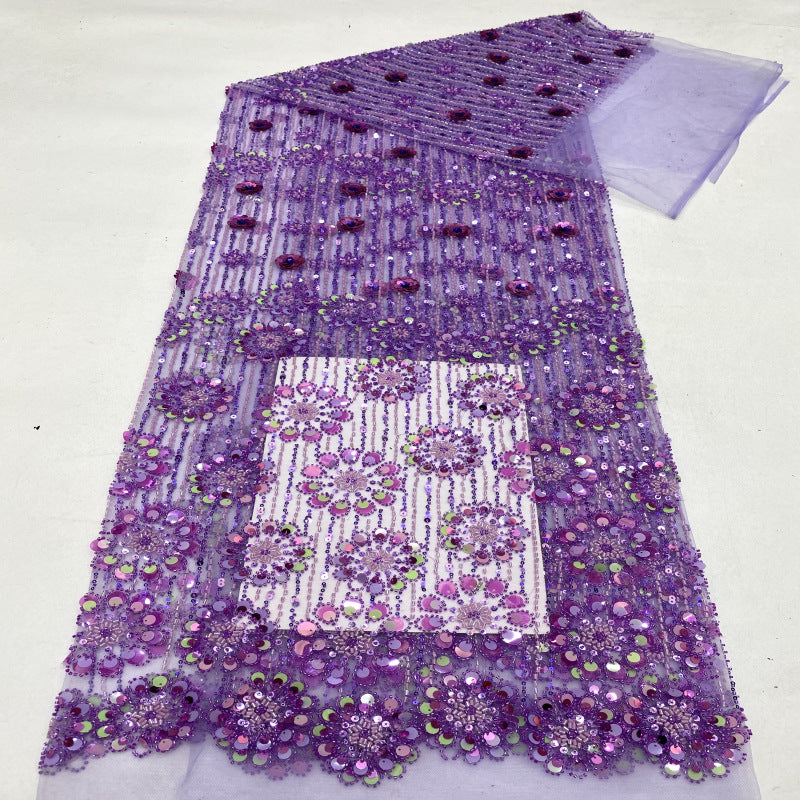 Heavy Bugle Bead & Mixed Sequin Bridal Fabric - Style 60972 — fabric photo 5