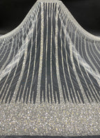 Silver Bead Crystal Embroidered Bridesmaid Fabric — fabric photo 6