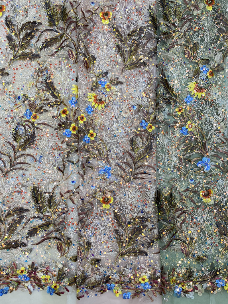 Sequin & Printed Bridal Fabric – Design 82879 — fabric photo 4