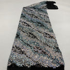 Twill-Effect Colorful Sequin Stretch Mesh — fabric photo 2