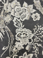 Bead Foam & 3/4mm Sequin Bridal Dress Fabric — fabric photo 3
