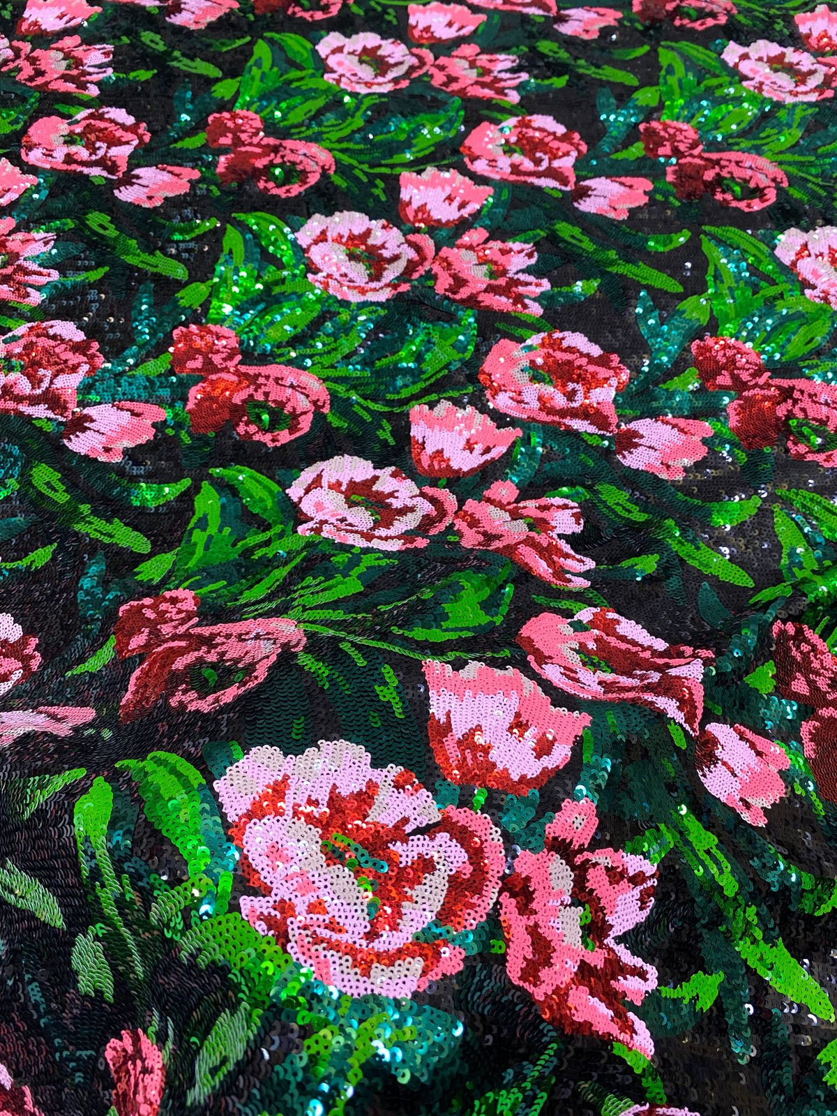 Multicolor Sequin Embroidered Chiffon Fabric — fabric photo 2