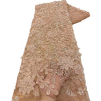 Bugle Bead Sequin Embroidered Mesh Lace — fabric photo 3