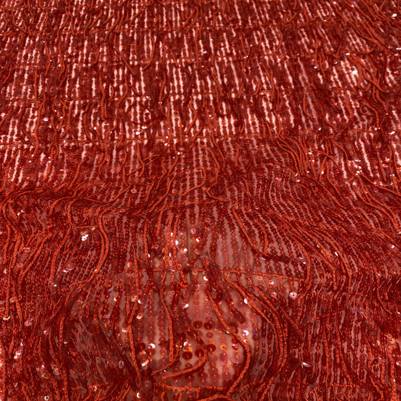 Fringed Dense 5/7mm Sequin Embroidery Fabric — fabric photo 3